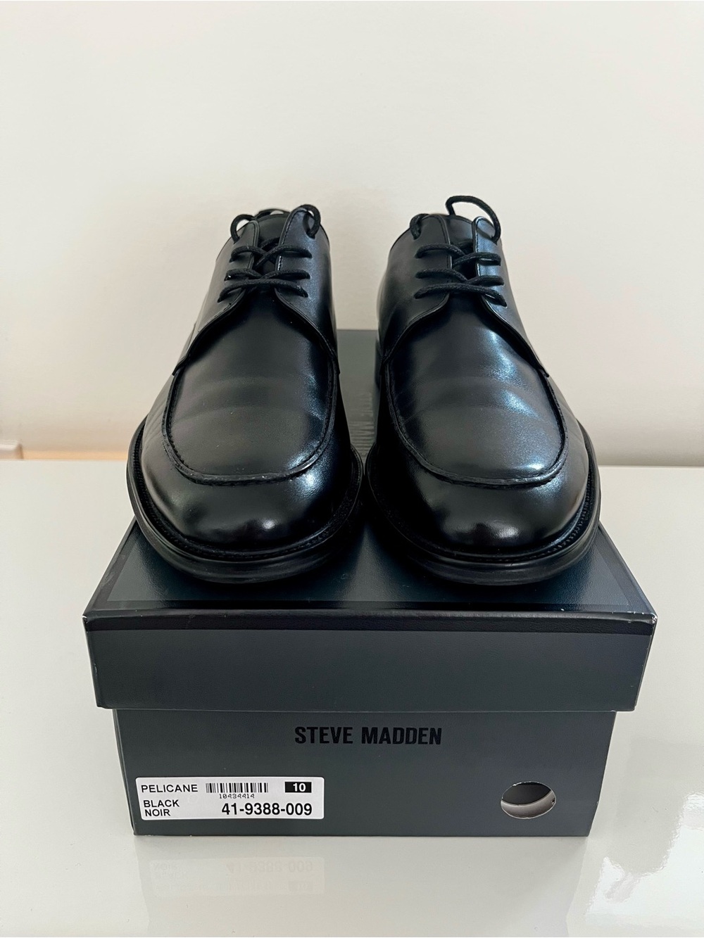Steve Madden Black Leather Derby Dress Shoes